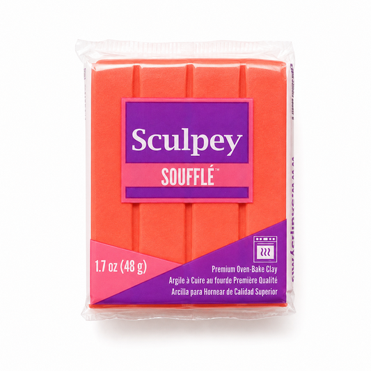 Pakje Sculpey Soufflé polymeerklei in de kleur Mandarin (oranje), 48 gram