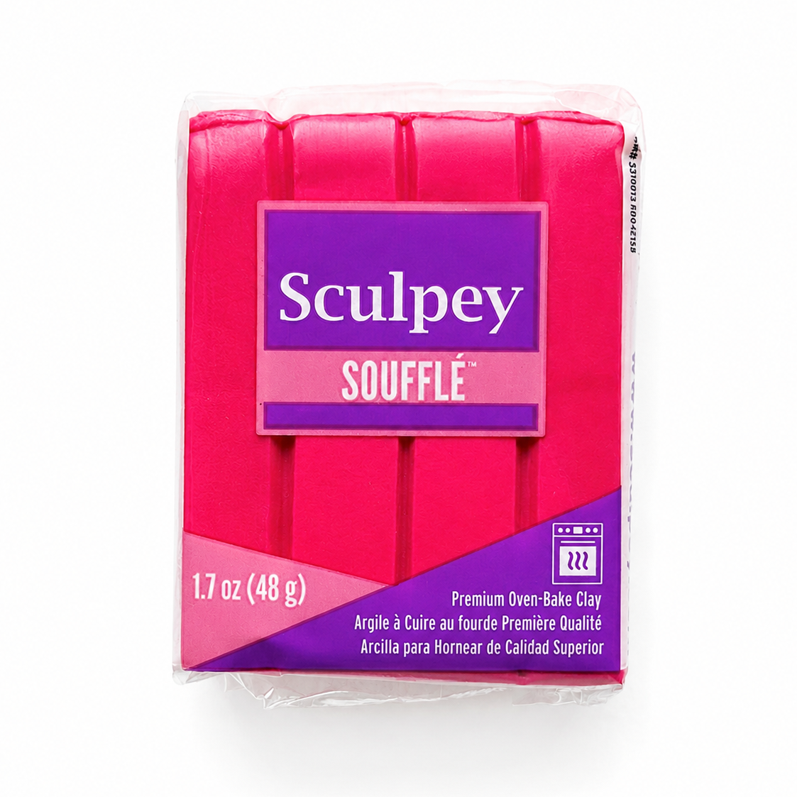 Pakje Sculpey Soufflé polymeerklei in de kleur Raspberry (fel roze), 48 gram