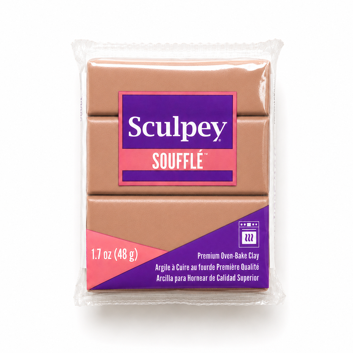 Pakje Sculpey Soufflé polymeerklei in de kleur Sedona (fel rood), 48 gram