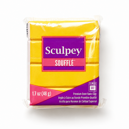 Pakje Sculpey Soufflé polymeerklei in de kleur Yellow Ochre (geel), 48 gram
