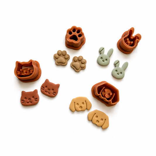 kleine polymeerklei dieren, gemaakt met de stud cutters dieren