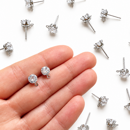 Oorsteker zirconia zilver