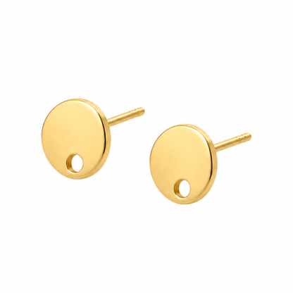 Oorsteker plaatje 8 mm goud